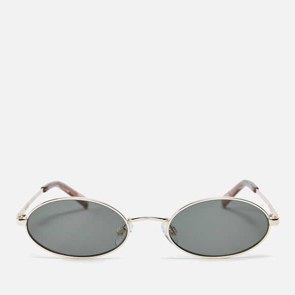Le Specs Love Train Gold-Tone Oval-Frame Sunglasses