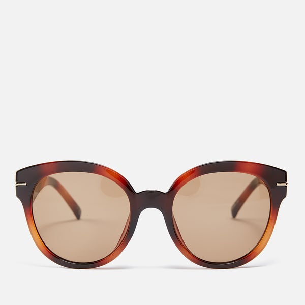 Le Specs Capacious Acetate Round-Frame Sunglasses