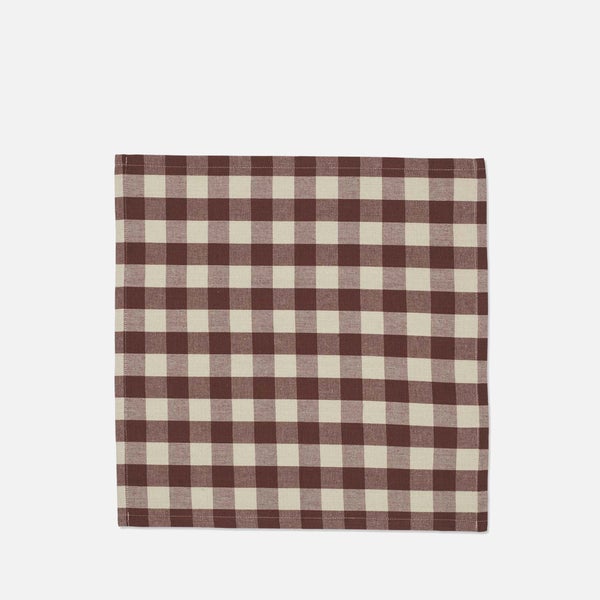 Ferm Living Bothy Check Napkins - Set of 4 - Cinnamon/Grey Green