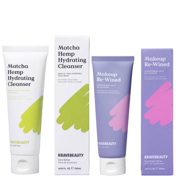 KraveBeauty Matcha Hemp Hydrating Cleanser and Makeup Re-Wined Bundle