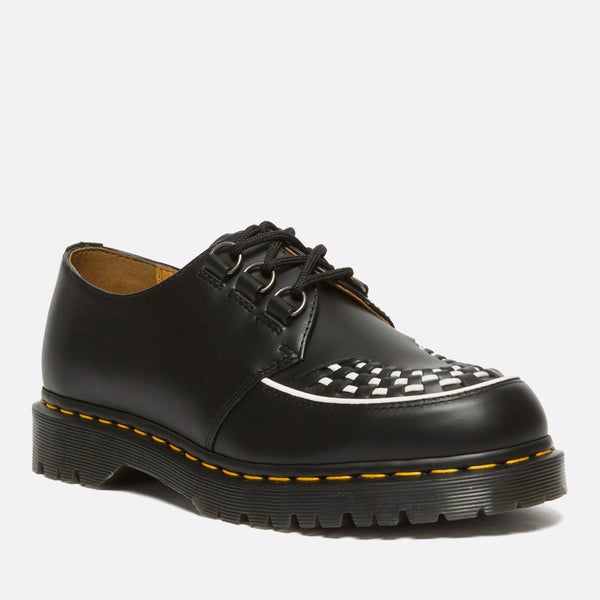 Dr martens quad 5 tie stacked leather flat shoes clearance