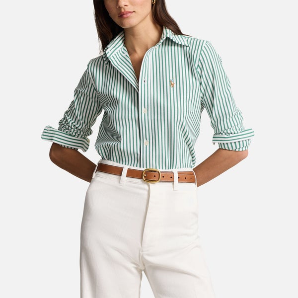 Polo Ralph Lauren Women's Long Sleeve Button Front Shirt - White/Bay Green