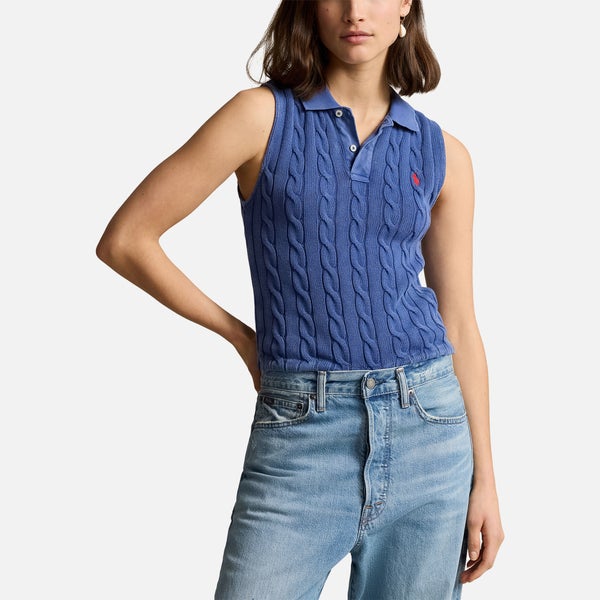 Polo Ralph Lauren Sleeveless Cotton Cable-Knit Polo Shirt