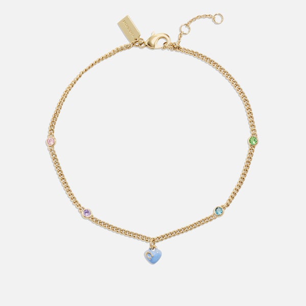 Coach Heart Gold-Toned Anklet