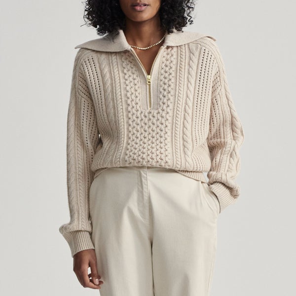 Varley Camello Relaxed Cable-Knit Jumper