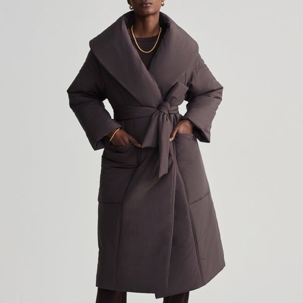 Varley Ana Cotton-Blend Shell Long Puffer Coat
