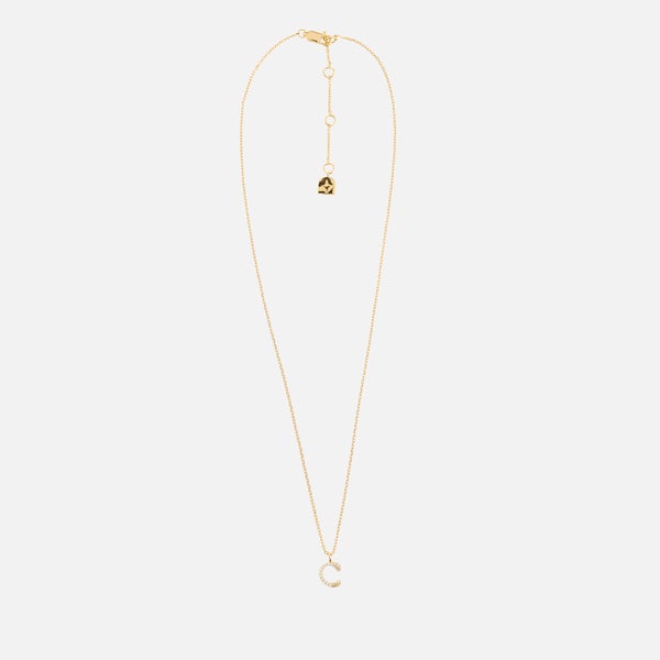 Astrid & Miyu Initial Pavé 18K Gold-Plated Necklace