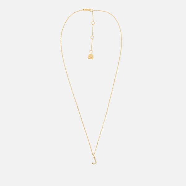 Astrid & Miyu Initial Pavé 18K Gold-Plated Necklace