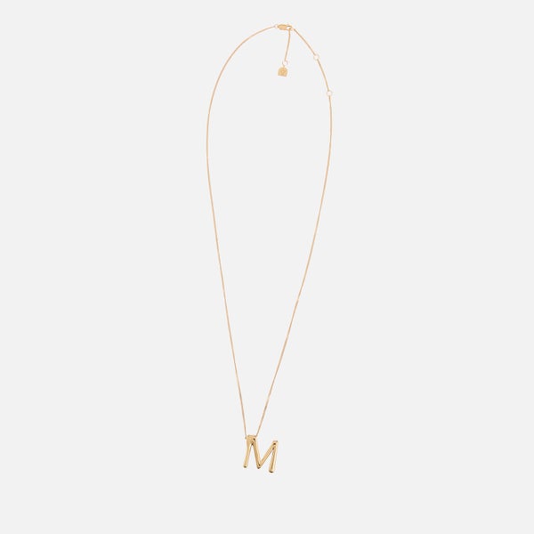 Astrid & Miyu Initial Pavé 18K Gold-Plated Necklace