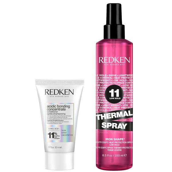 Redken Acidic Bonding Concentrate Conditioner and Thermal Spray Heat Protection Bundle for Healthy Looking Hair