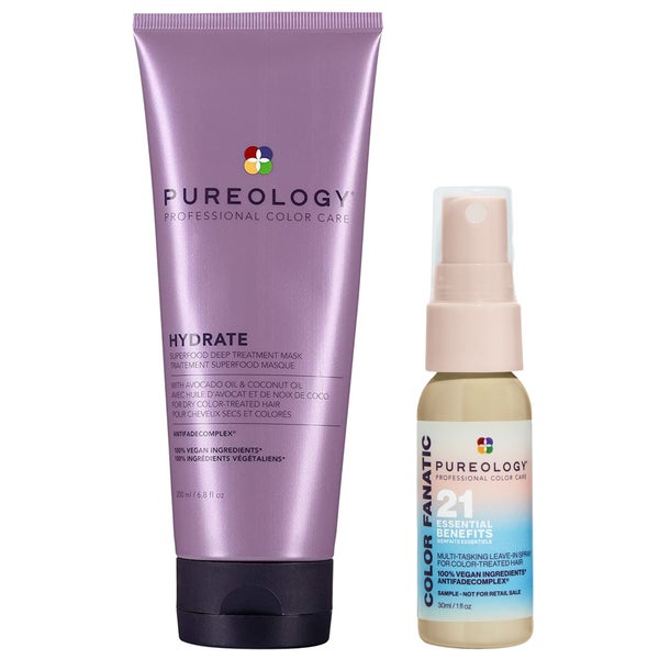 Pureology Hydrate Superfood Mask and Color Fanatic Spray Bundle for Dry Hair
