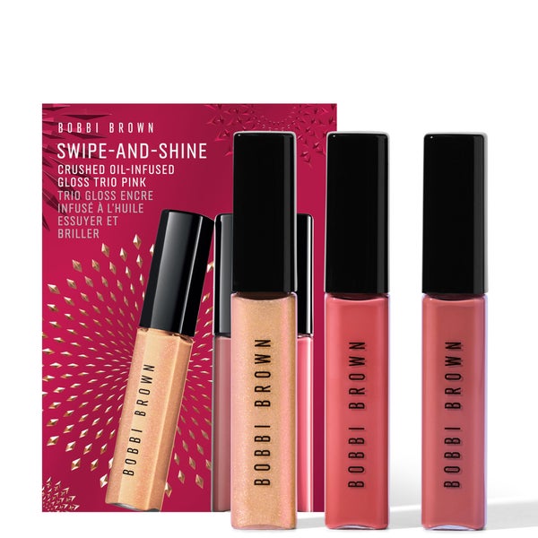 Bobbi Brown Swipe-and-Shine Crushed Oil-Infused Gloss Trio - Pink