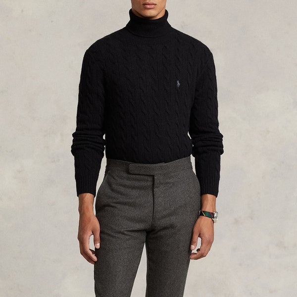 Polo Ralph Lauren Wool Cashmere-Blend Cable Knit Roll Neck Jumper