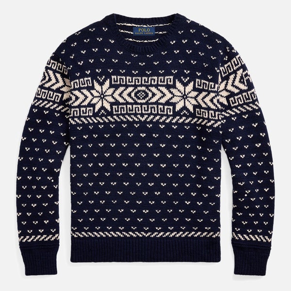 Polo Ralph Lauren Men's Cotton Cashmere Blend Fairisle Jumper - Navy Combo