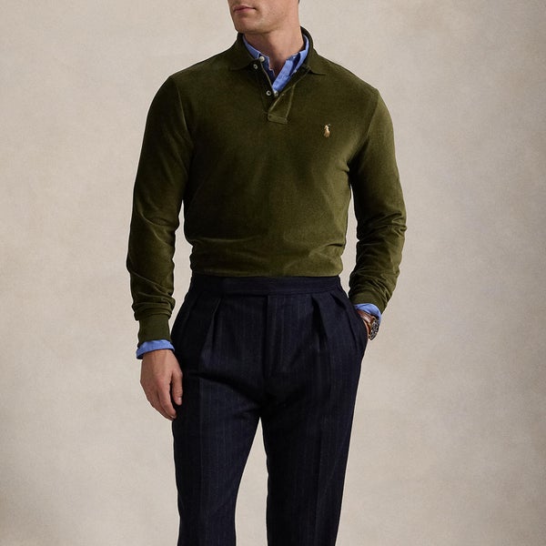 Polo Ralph Lauren Men's Classic Fit Corduroy Long Sleeved Polo Shirt - Dark Loden