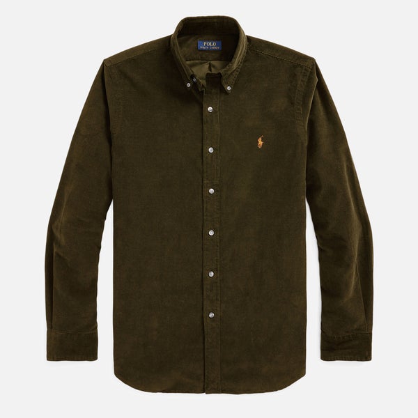 Polo Ralph Lauren Men's Custom Fit Corduroy Long Sleeved Shirt - Canopy Olive