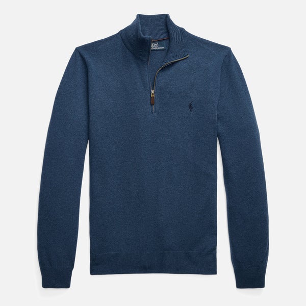 Polo Ralph Lauren Men's Merino Half Zip Jumper - Rustic Navy Heather