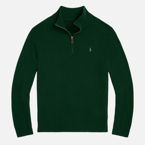 Polo Ralph Lauren Men's Merino Half Zip Jumper - Moss Agate