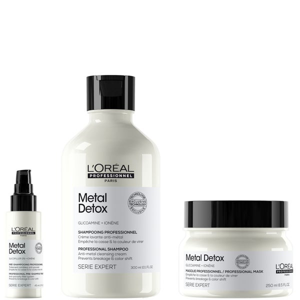 L'Oréal Professionnel Metal Detox Shampoo, Mask Duo with Free Pre-Shampoo for Breakage and Colour Fade Protection