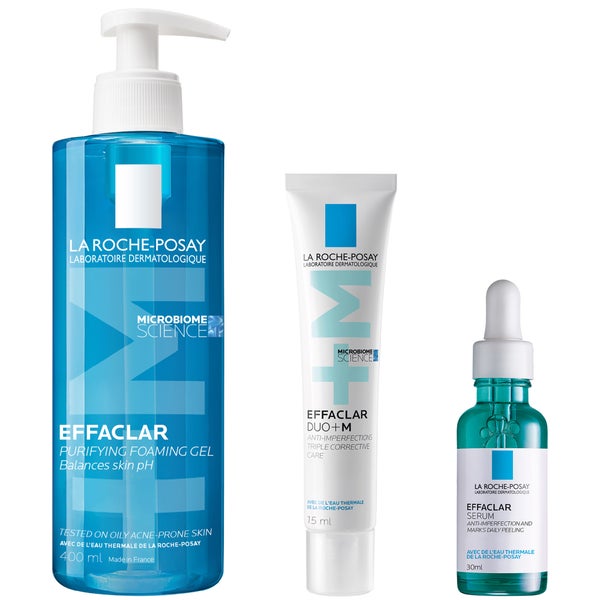 La Roche-Posay Breakout-Fighting Set- High Strength: Effaclar Cleanser, Serum and Corrective Care