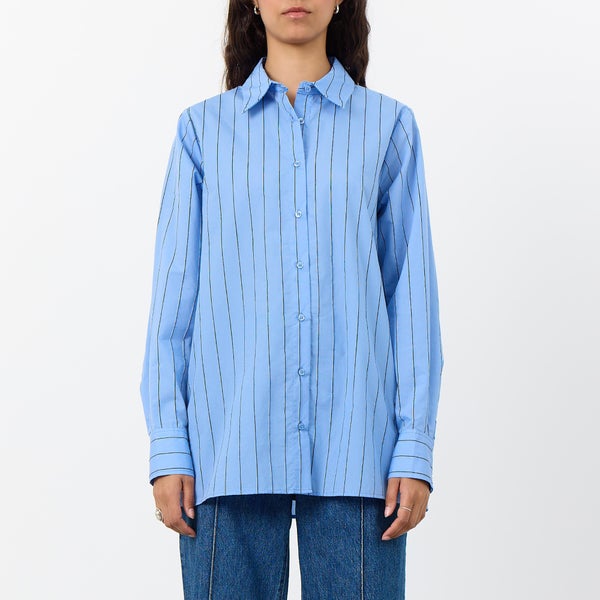 Leveté Room Ingelin Stripe Organic Cotton-Blend Shirt