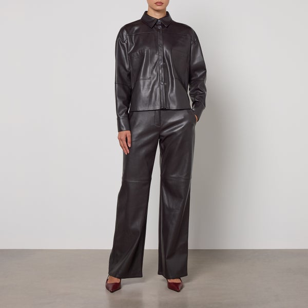 MAX&Co. Sand Jersey Faux Leather Jacket