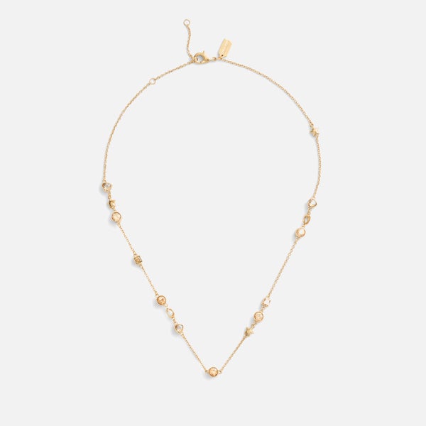 Coach Signature Gold-Tone Star and Heart Station Necklace