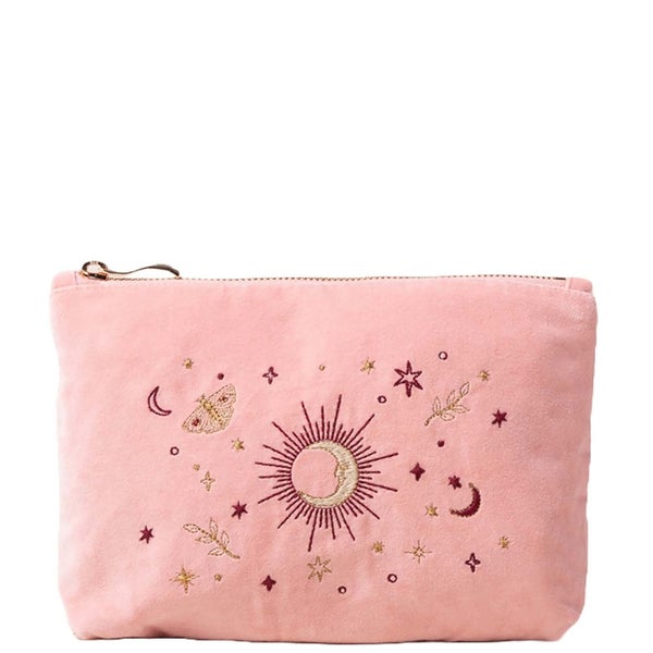 Elizabeth Scarlett Boho Mysticism Pale Pink Velvet Mini Pouch