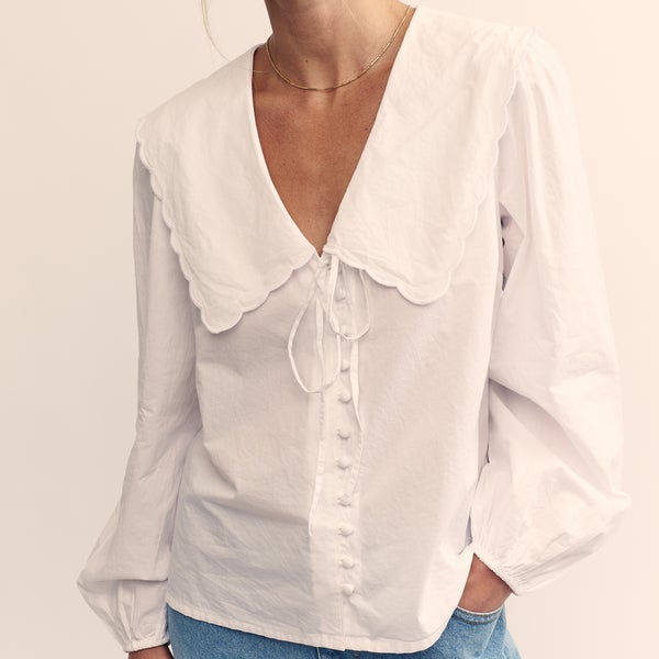 Nobody's Child Birdie Organic Cotton-Poplin Blouse