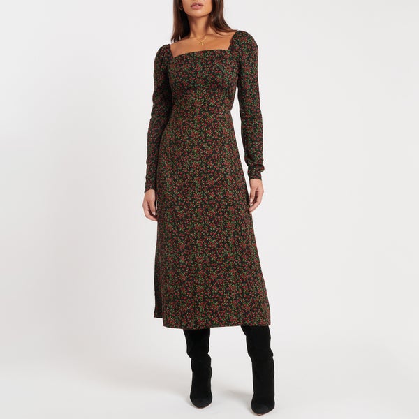 Nobody's Child Abby Floral-Print Midi Crepe Dress