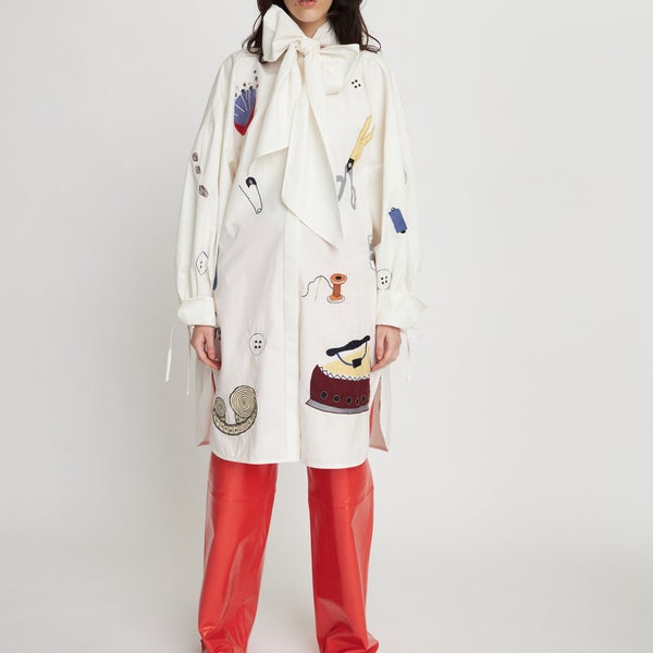 Stella Nova Embroidered Cotton Shirt Dress