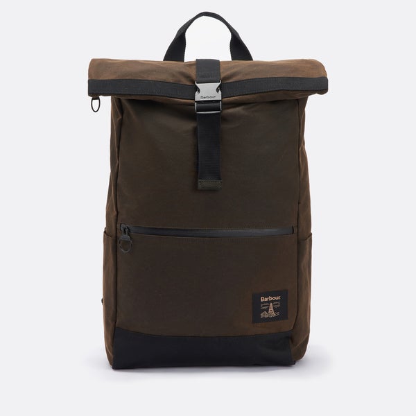 Barbour Field Waxed Cotton Fold Over Top Backpack