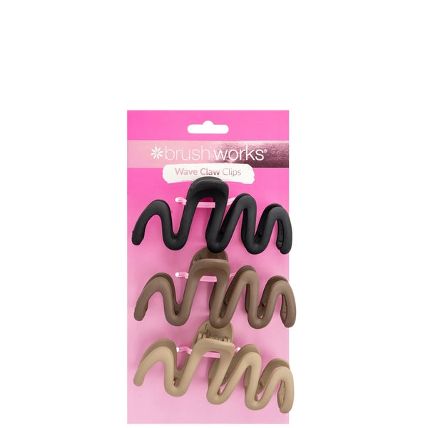 brushworks Wave Claw Clips - 3 Pack