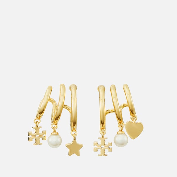 Tory Burch Women's Kira Pearl Multi Hoop Earrings - Gold