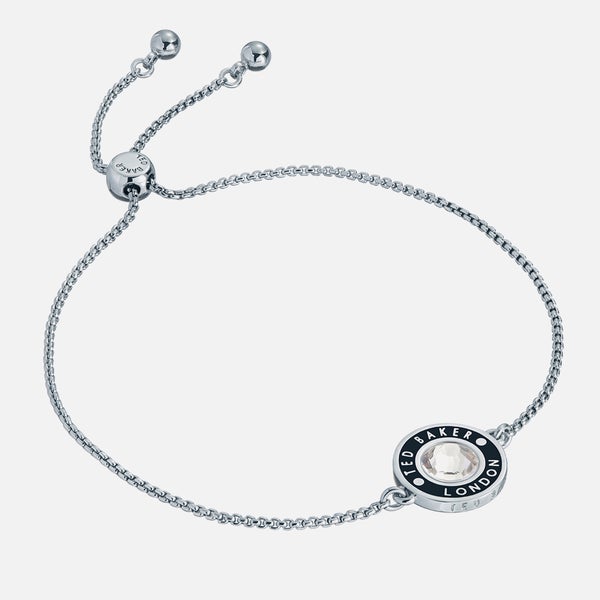 Ted Baker Women's Cherla: Crystal Button Adjustable Bracelet - Silver/Black