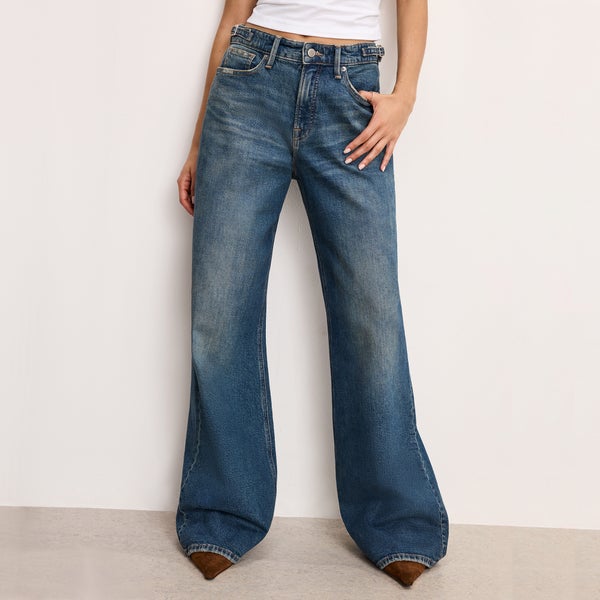 Good American Good Ease Adjustable Tab Denim Jeans