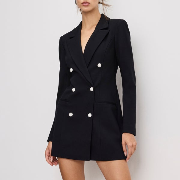 Good American Exec Embellished Ponte Blazer Dress