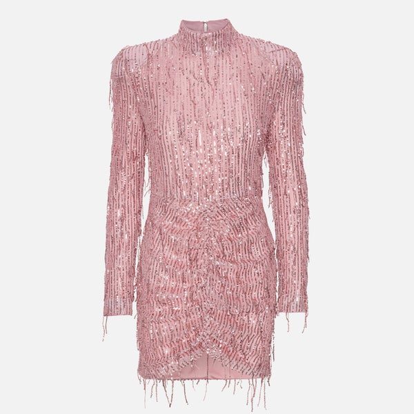 Rotate Birger Christensen Sequinned Mesh Mini Dress