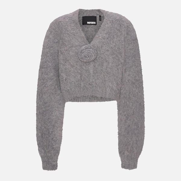 Rotate Birger Christensen Brushed-Knit Cropped Cardigan