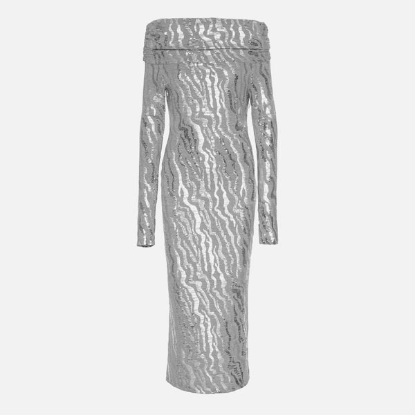 Rotate Birger Christensen Sequinned Jersey Midi Dress