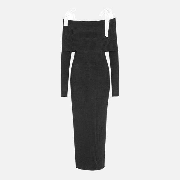 Rotate Birger Christensen Off-The-Shoulder Knit Dress