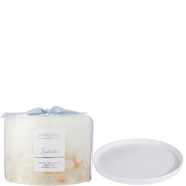 The White Company Seychelles Botanical Candle and Plate - Large