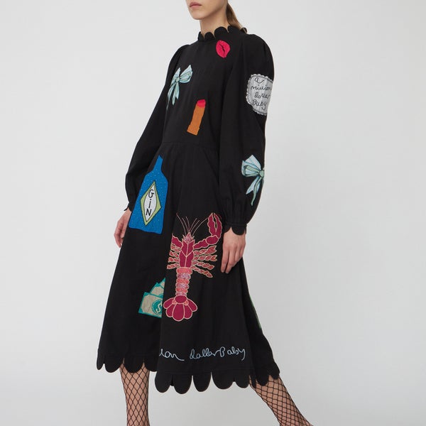 Stella Nova Bead Embellished Cotton Midi Dress