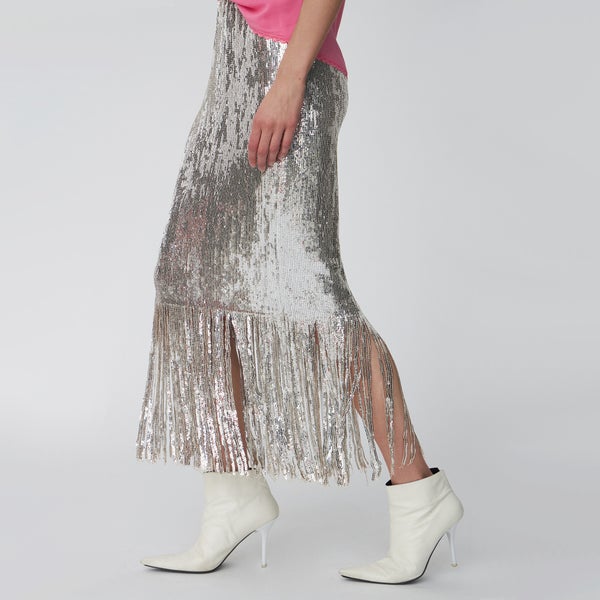 Stella Nova Sequinned Mesh Midi Skirt