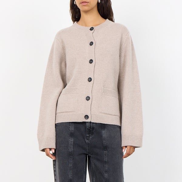 Leveté Room Pearl Merino Wool-Blend Knit Cardigan