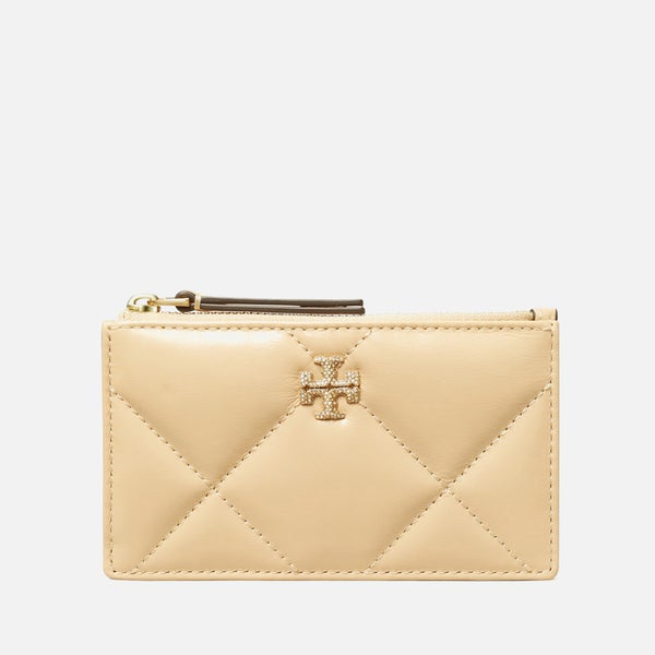 Tory Burch Kira Quilted Pavé Logo Leather Card Case
