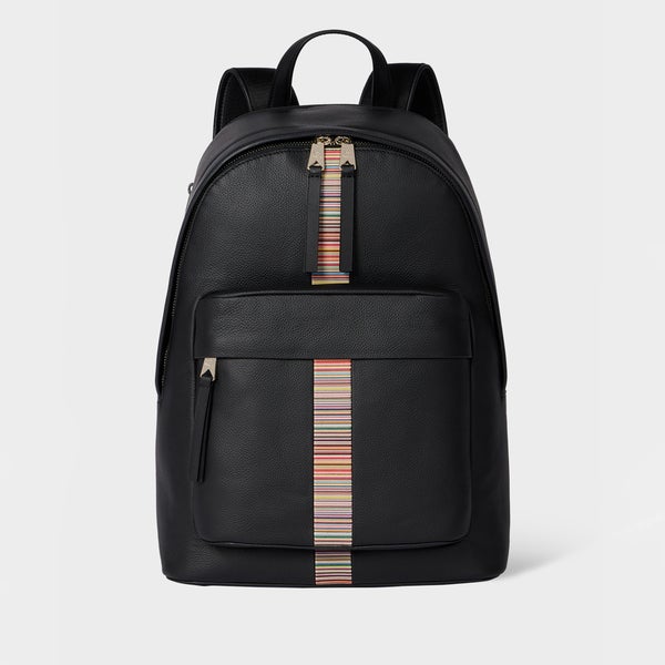 Paul Smith Signature Stripe Leather Backpack