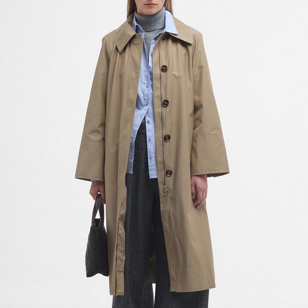 Barbour Women's Barbour Beatrix Showerproof Trench - Light Trench/Sky Dress Tartan