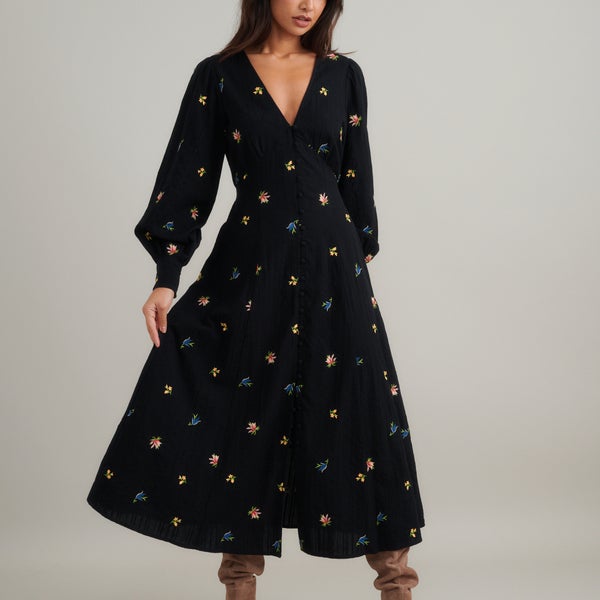 Nobody's Child Shannon Cotton-Gauze Midi Dress