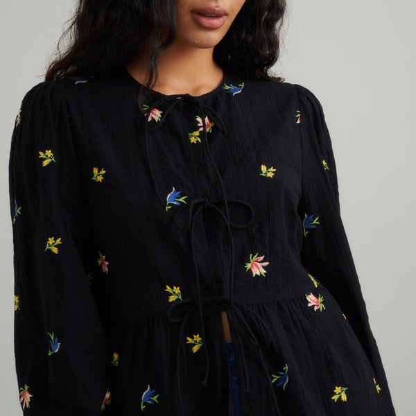 Nobody's Child Bernice Cotton-Cloqué Blouse